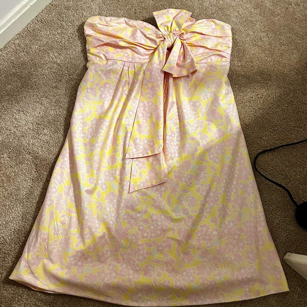 Lilly Pulitzer Floral🌸 Strapless Dress with Bow🎀